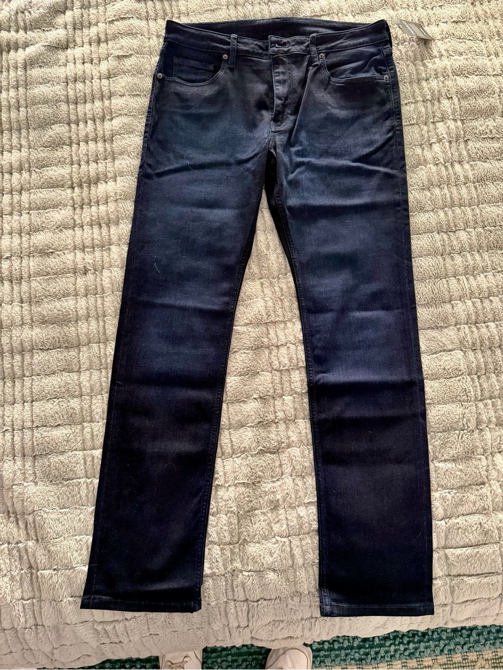 True Classic Men's Dark Blue Slim Straight Jeans 34 x 32